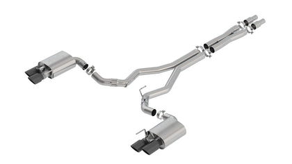 Borla ATAK Cat-Back Exhaust - 2018-2023 Ford Mustang GT 5.0 (Active Valve, Black Chrome Tips)