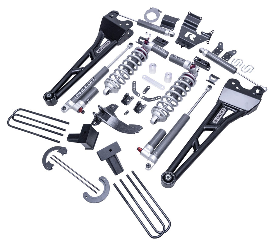 ReadyLift - 4" COILOVER SUSPENSION SYSTEM WITH FALCON MAX3.3 SHOCKS AND RADIUS ARMS - 2017-2022 FORD SUPER DUTY F250/F350 4WD