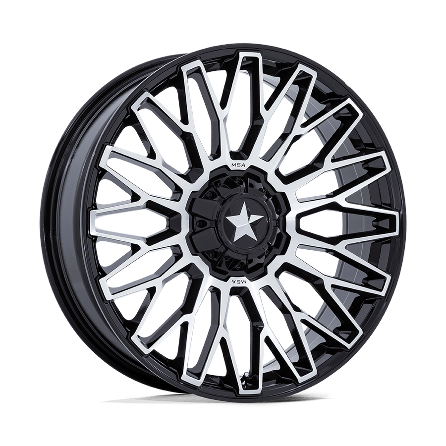 MSA Offroad Wheels | M50 CLUBBER | Gloss Black Machined | 20X7 | 5X114.3 | 0mm/4" | MA050BD20701200