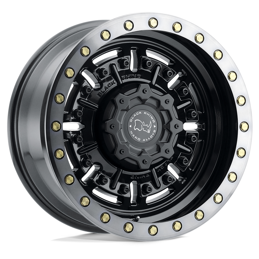 Black Rhino Hard Alloys | ABRAMS | Gloss Gun Black W/ Machined Dark Tint | 18X9.5 | 6X139.7 | -18mm/4.54" | 1895ABR-86140B12