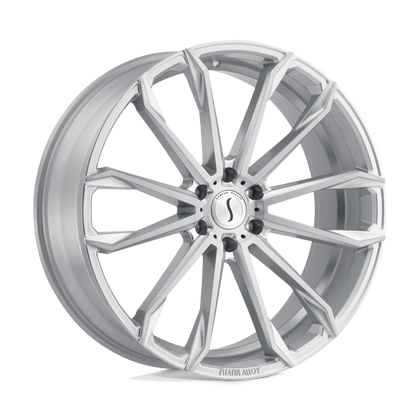 Status | MASTADON | Silver W/ Brushed Machined Face | 24X9.5 | 5X114.3 | 30mm/6.43" | 2495MST305114S76