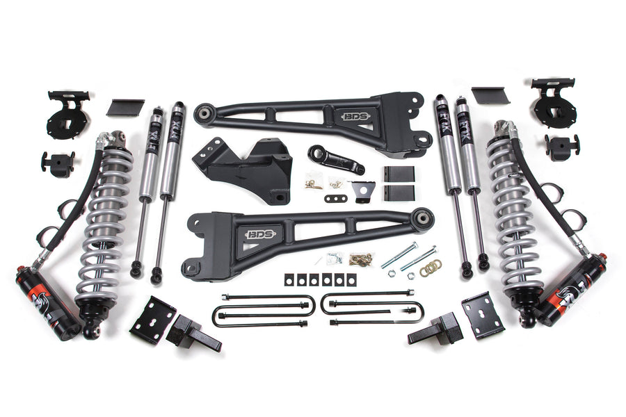 BDS 4" Lift Kit - 2011-2016 Ford F-250/F-350 Super Duty 4WD (w/ Radius Arm | FOX 2.5 Performance Elite Coil-Over Conversion)
