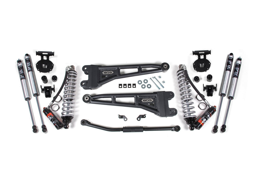 BDS 2.5" Lift Kit - 2011-2016 Ford F-250/F-350 Super Duty 4WD (w/ Radius Arm | FOX 2.5 Performance Elite Coilover Conversion)
