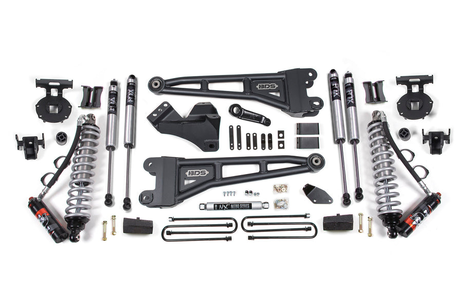 BDS 4" Lift Kit - 2005-2007 Ford F-250/F-350 Super Duty 4WD (w/ Radius Arm | FOX 2.5 Performance Elite Coil-Over Conversion)
