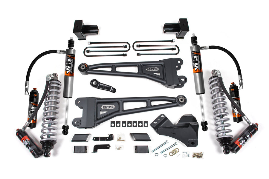 BDS 4" Lift Kit - 2023-2026 Ford F-450 Super Duty 4WD (w/ Radius Arms | FOX 2.5 Coilover Conversion - Performance Elite)