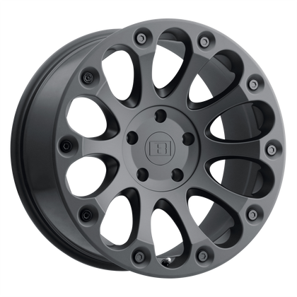 Level 8 | IMPACT | Matte Black | 17X8.5 | 5X114.3 | -24mm/3.81" | 1785LIM-45114M76
