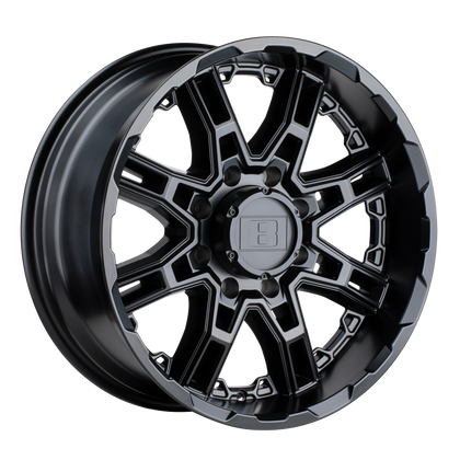 Level 8 | SLINGSHOT | Matte Black | 18X9 | 6X135 | -10mm/4.61" | 1890LST-06135M87