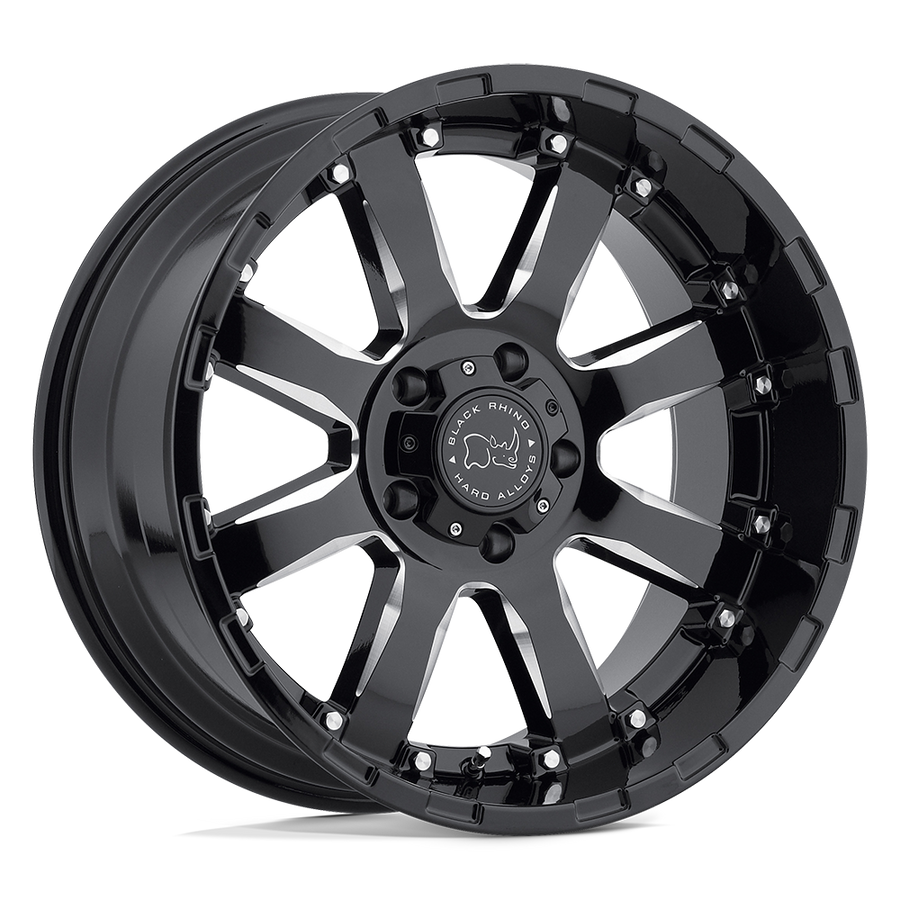 Black Rhino Hard Alloys | SIERRA | Gloss Black W/ Milled Spokes | 20X9 | 6X135 | 12mm/5.47" | 2090SRA126135B87