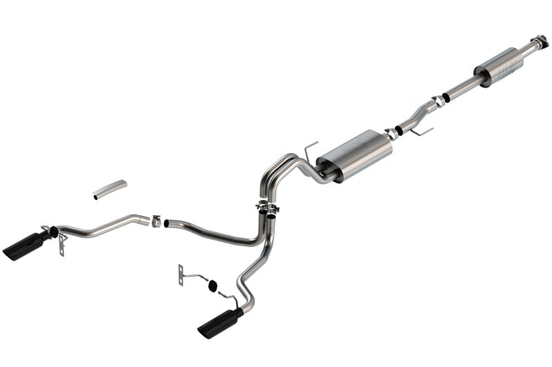 Borla F-150 2021-2022 3.3L CC SB EC STB XL/XLT/LARIAT/KR/PLNM/LTD 3/2.25 SRE Cat-Back ATAK Black CHR Tips