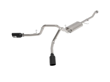 aFe Vulcan 3in 304 SS Cat-Back Exhaust 2021-2022 Ford F-150 V6 2.7L/3.5L (tt)/V8 5.0L w/ Black Tips