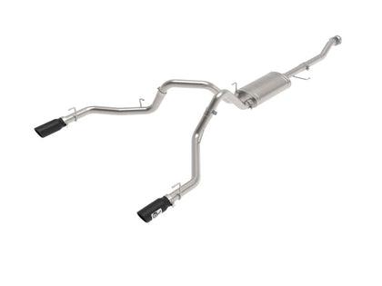 aFe Vulcan 3in 304 SS Cat-Back Exhaust 2021-2022 Ford F-150 V6 2.7L/3.5L (tt)/V8 5.0L w/ Black Tips
