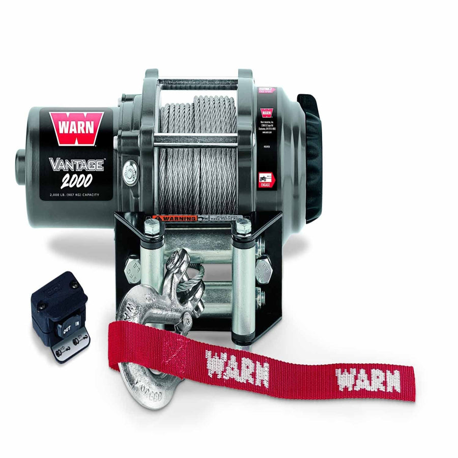 Warn 89020 12 Volt DC Battery 2000 LB Cap 50 Ft Wire Rope
