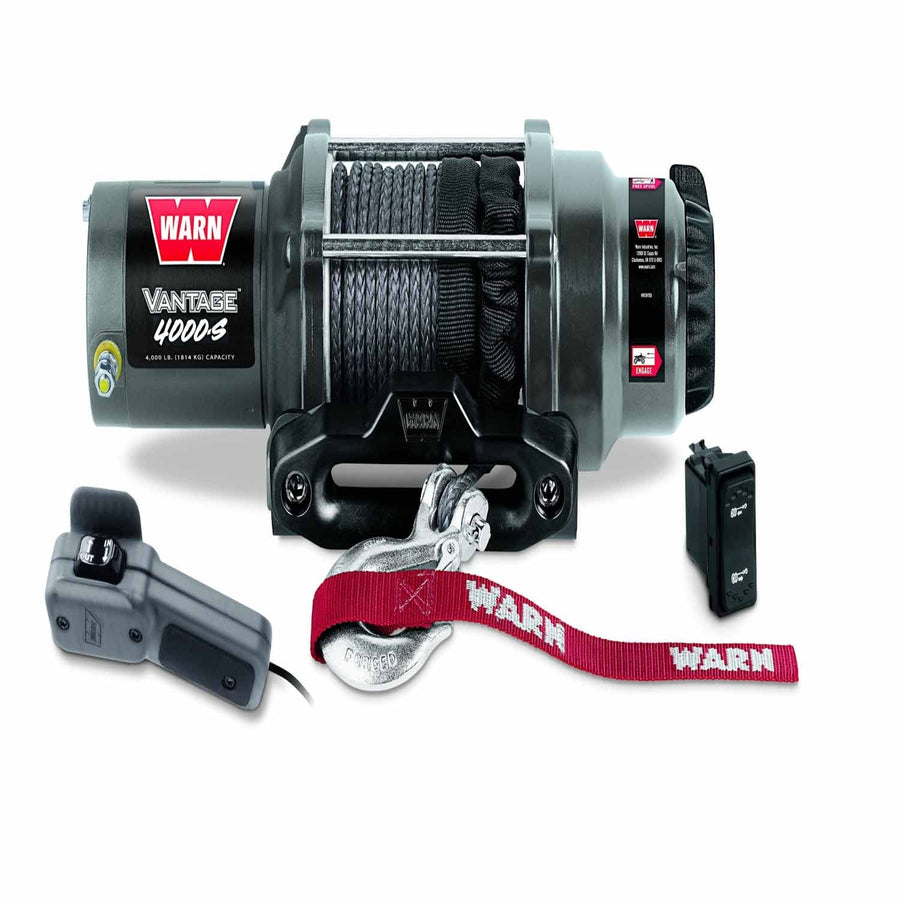 Warn 89041 12 Volt DC Battery 4000 LB Cap 50 Ft Synthetic Rope