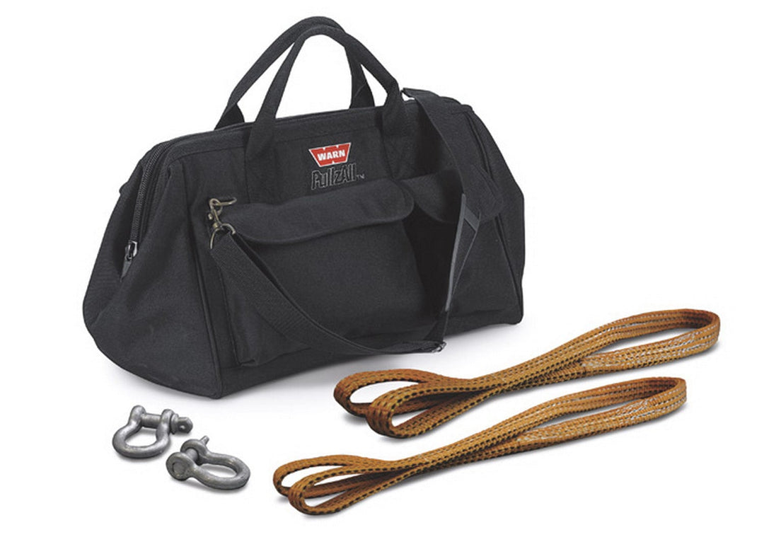 Warn 685014 With Two Shackles; Two Load Straps and Gear Set; Black