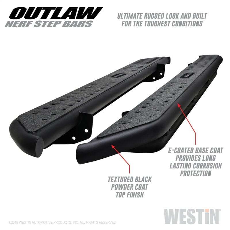 Westin 2015-2023 Ford F-150 SuperCab / 17-20 F-250/350 SuperCab Outlaw Nerf Step Bars - Textured Black