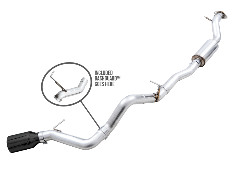 AWE Tuning 2021-2023 Ford Bronco 0FG Single Rear Exit Exhaust w/Diamond Black Tip & Bash Guard