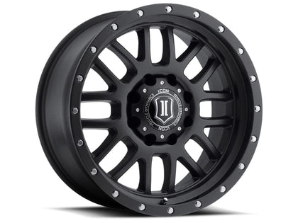 ICON Alpha 20x9 8x6.5 19mm Offset 5.75in BS 125.2mm Bore Satin Black Wheel