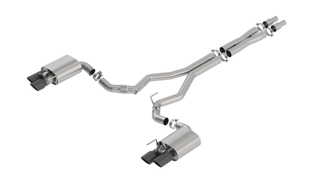 Borla ATAK Cat-Back Exhaust - 2018-2023 Ford Mustang GT 5.0 (Active Valve, Black Chrome Tips)