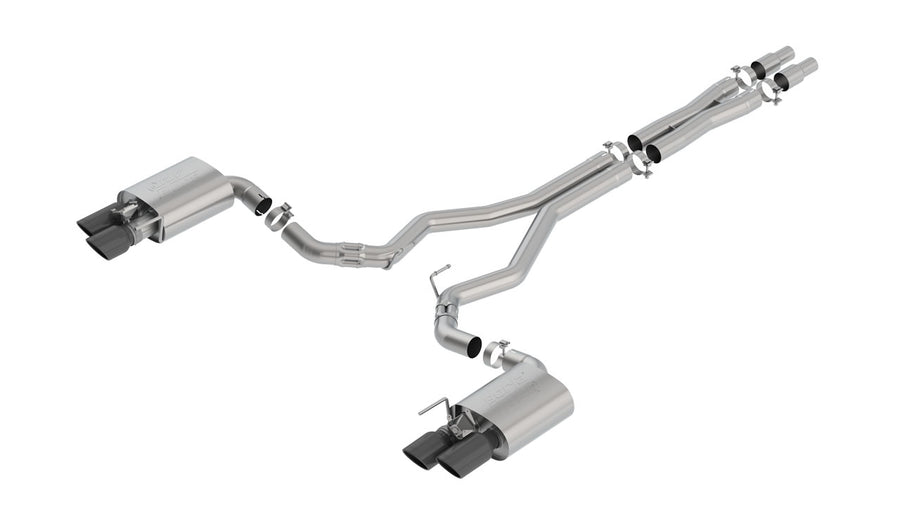 Borla ATAK Cat-Back Exhaust - 2018-2023 Ford Mustang GT 5.0 (Active Valve, Black Chrome Tips)