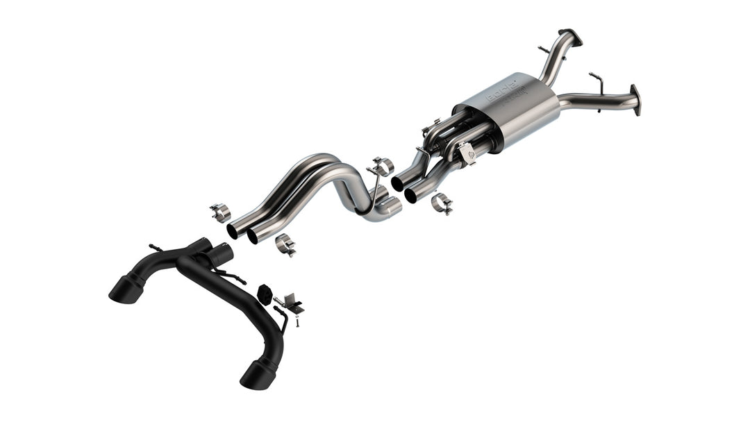 Borla ATAK Cat-Back Exhaust System with Black Coated Tips - 2022-2026 Ford Bronco Raptor