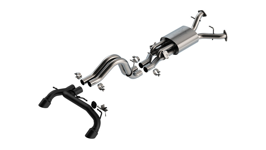 Borla ATAK Cat-Back Exhaust System with Black Coated Tips - 2022-2026 Ford Bronco Raptor