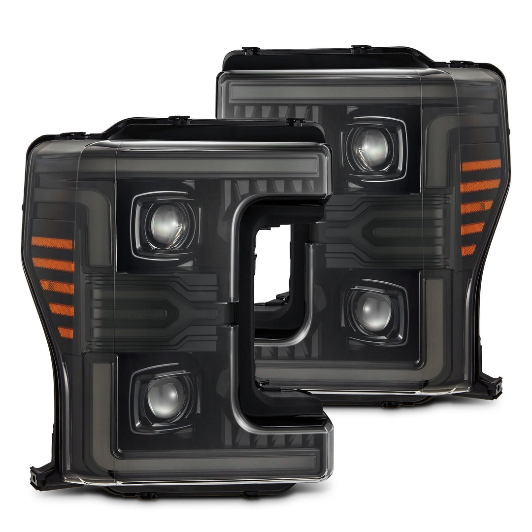AlphaRex MKII LUXX-Series LED Projector Headlights Alpha-Black - 2017-2019 Ford F-250/F-350 Super Duty