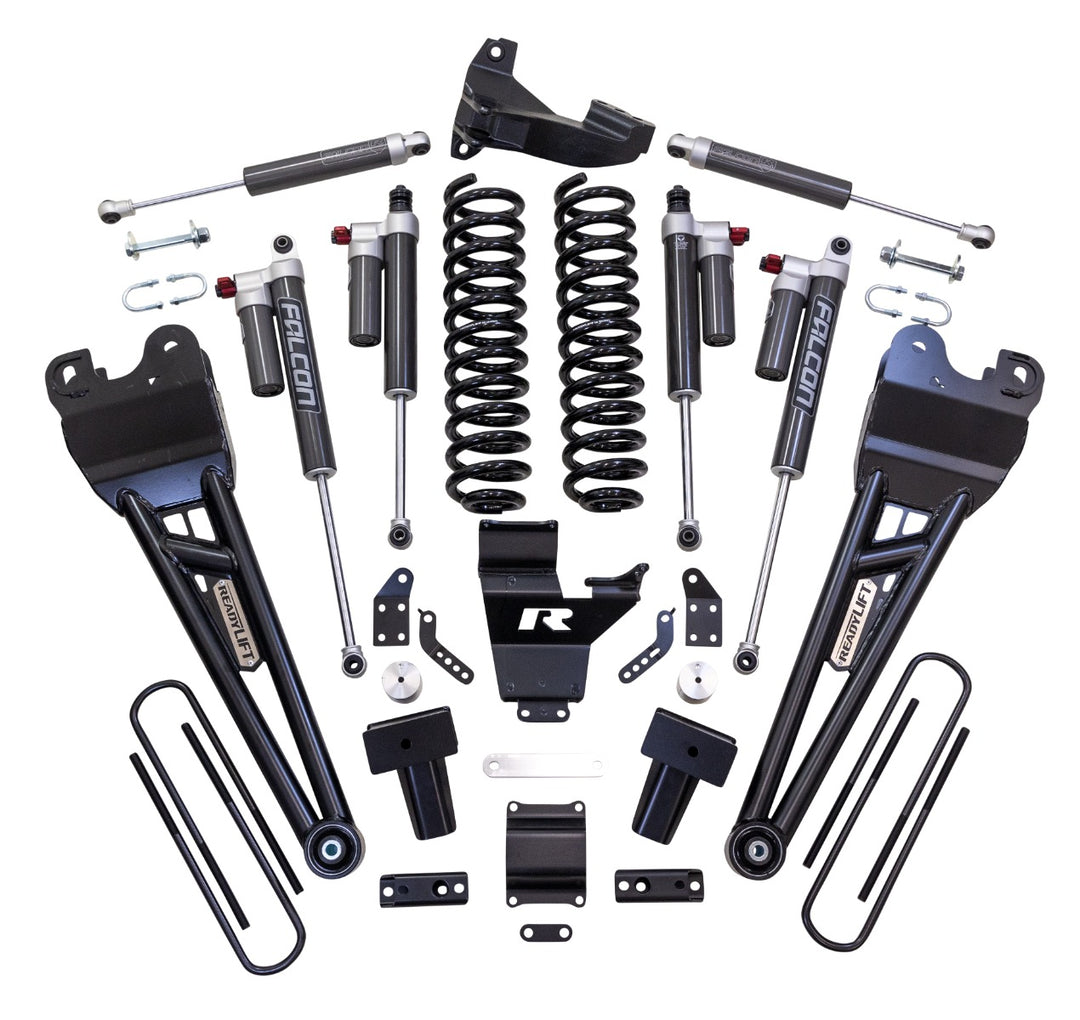 ReadyLift - 4" COIL SPRING SUSPENSION SYSTEM WITH FALCON MAX3.3 SHOCKS AND RADIUS ARMS - 2023-2026 FORD SUPER DUTY F250/F350 4WD
