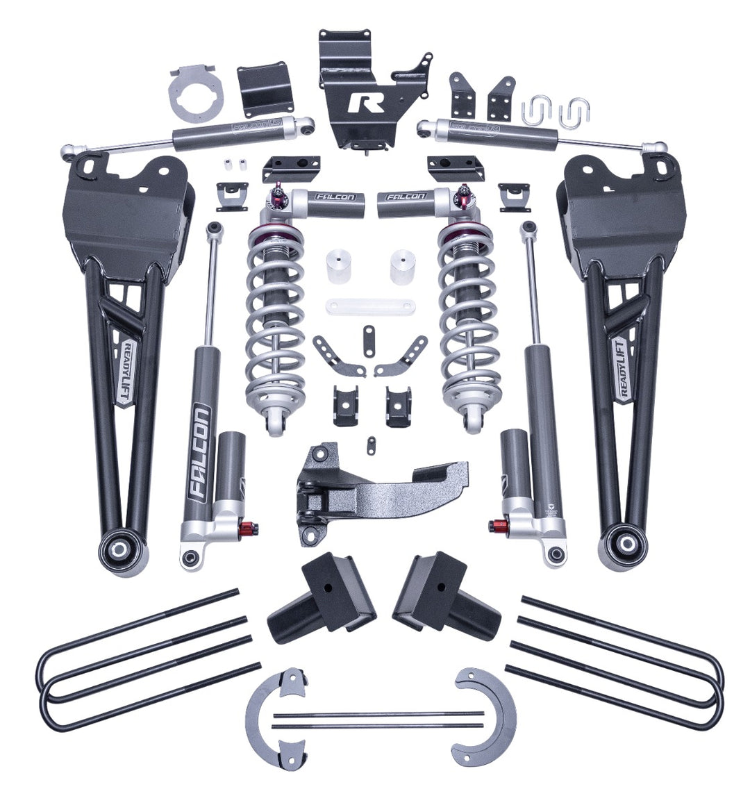 ReadyLift - 4" COILOVER SUSPENSION SYSTEM WITH FALCON MAX3.3 SHOCKS AND RADIUS ARMS - 2023-2026 FORD SUPER DUTY F250/F350 4WD