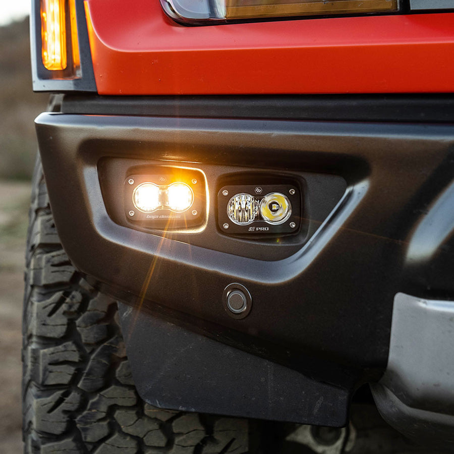 Baja Designs S2 SAE/S2 Pro Fog Pocket Kit - 2023-2026 Ford Bronco Raptor