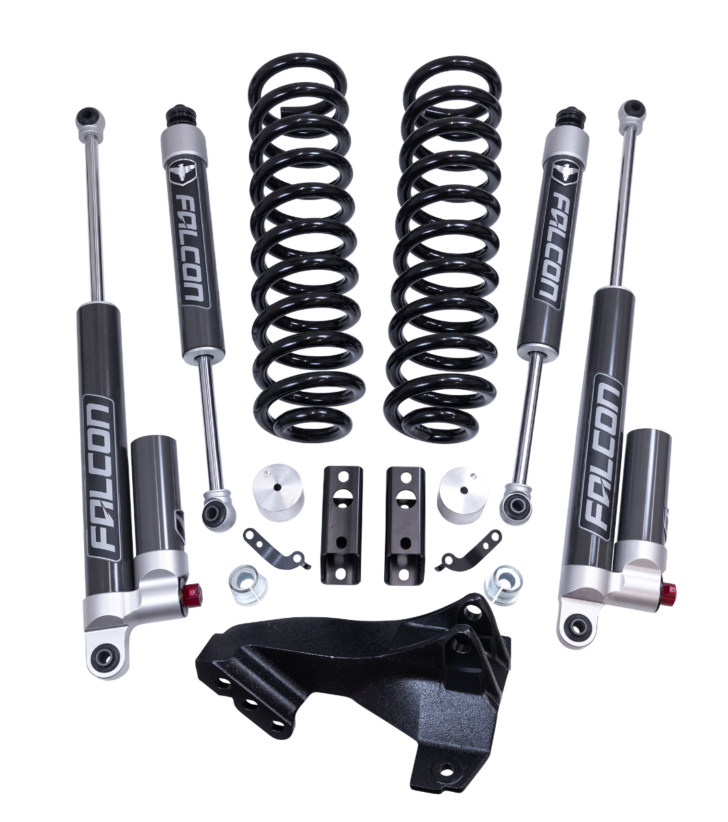 ReadyLift - 2.5" Coil Spring Front Lift Kit W/Falcon 2.1 Monotube Fronts And Tow Haul Rear Shocks - Ford Super Duty Diesel 4WD 2017-2026
