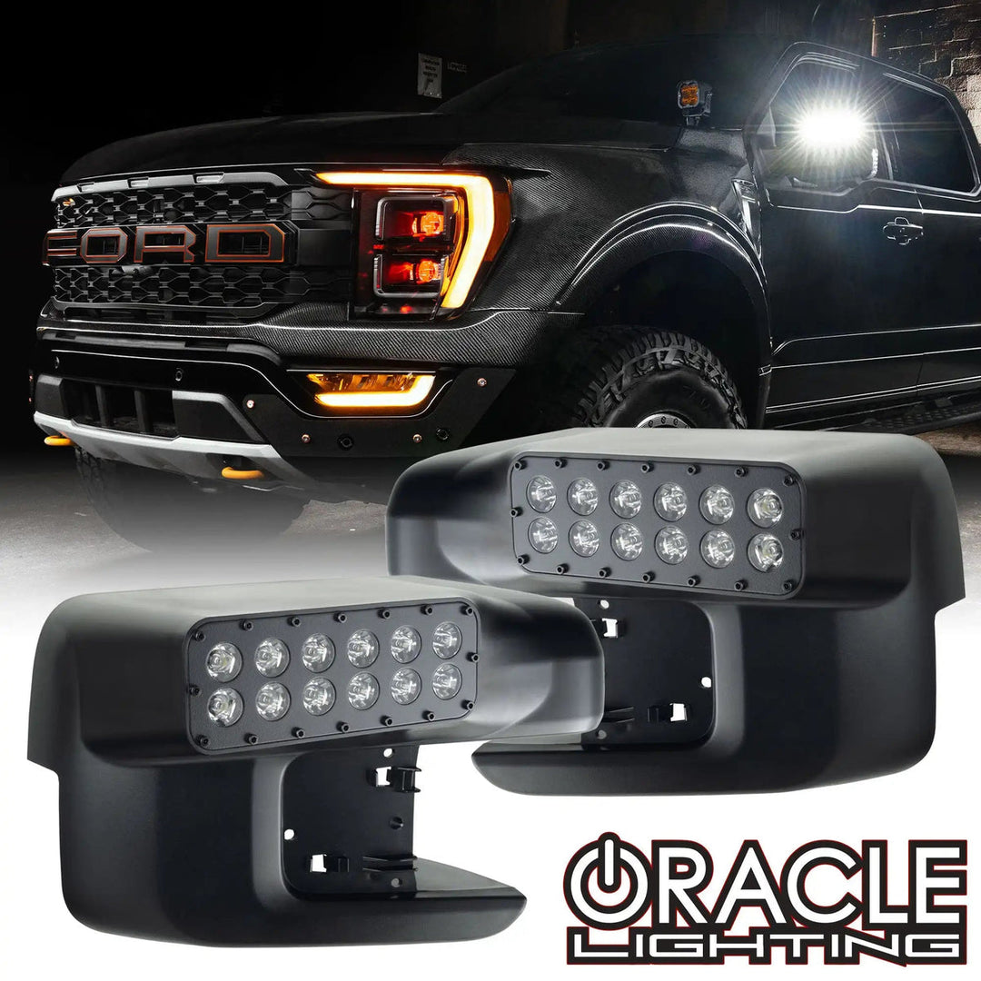 ORACLE Lighting LED Off-Road Side Mirror Ditch Lights (White) - 2021-2025 Ford F-150 Raptor / Raptor R