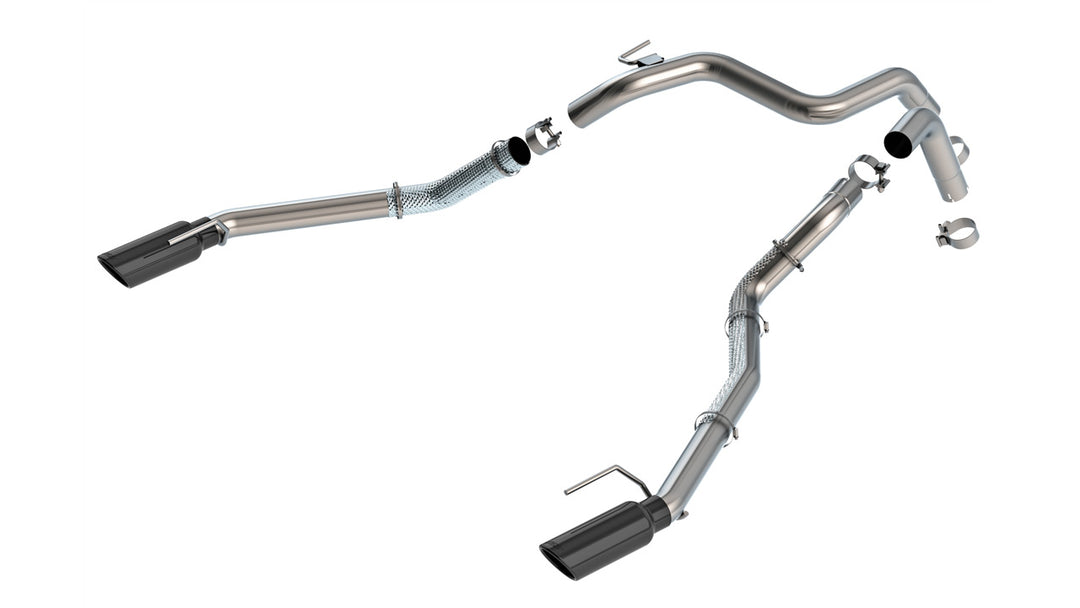 Borla Tail Pipe Kit with Black Chrome Tips - 2024-2026 Ford Ranger Raptor