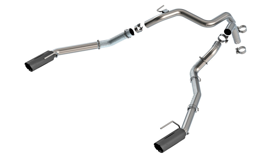 Borla Tail Pipe Kit with Brawler Style Black Tips - 2024-2026 Ford Ranger Raptor