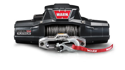 WARN ZEON Platinum 10-S 10,000 lb truck, Jeep, and SUV winch with 100 ft synthetic rope and hawse fairlead