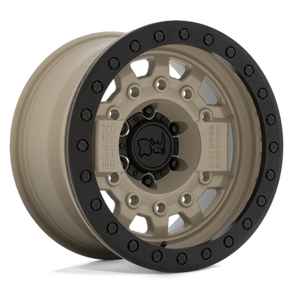 Black Rhino Hard Alloys | AVENGER BEADLOCK | Desert Sand W/ Black Hardware | 17X8.5 | 6X139.7 | 0mm/4.75" | 1785AVG006140D12