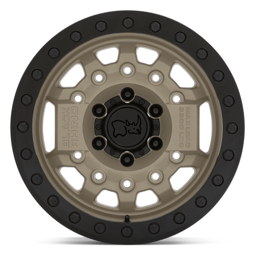 Black Rhino Hard Alloys | AVENGER BEADLOCK | Desert Sand W/ Black Hardware | 17X8.5 | 6X139.7 | -30mm/3.57" | 1785AVG-06140D12