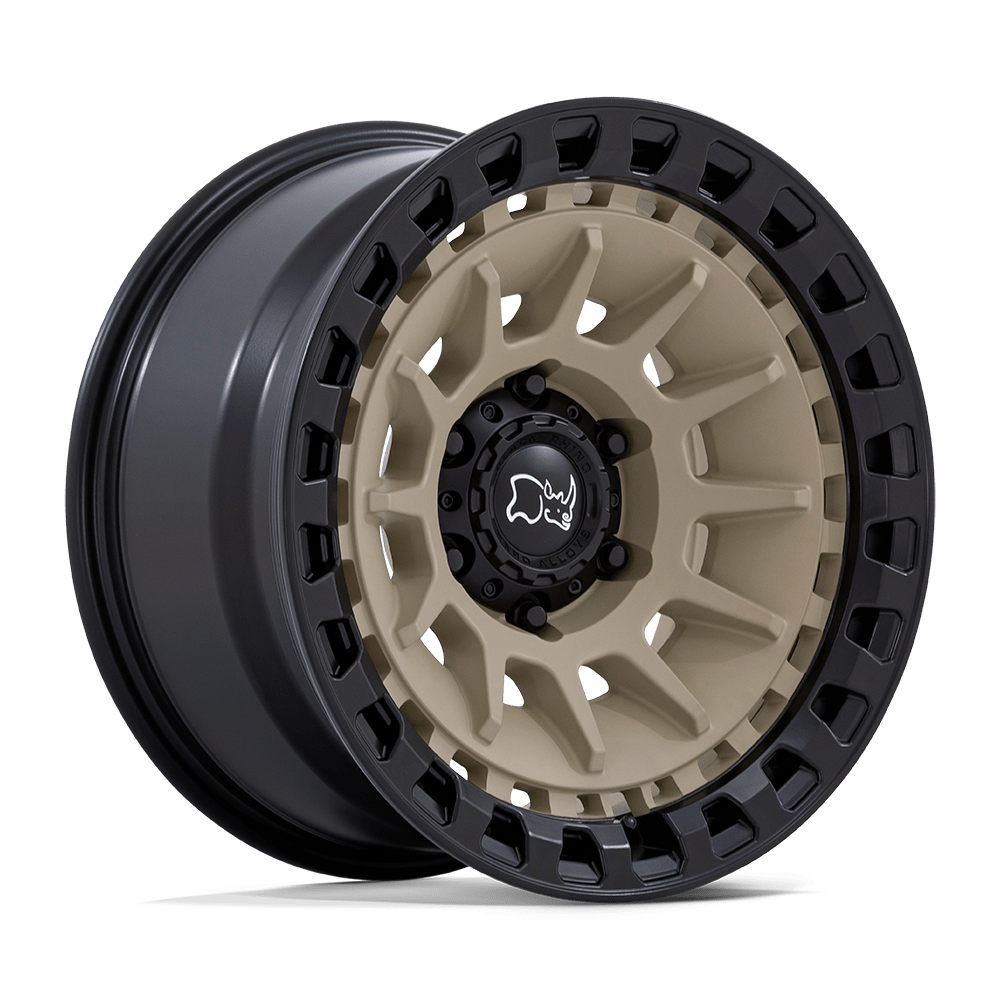 Black Rhino Hard Alloys | BARRAGE | Desert Sand On Matte Black | 17X8.5 | 6X139.7 | -10mm/4.36" | BR009TM17856810N