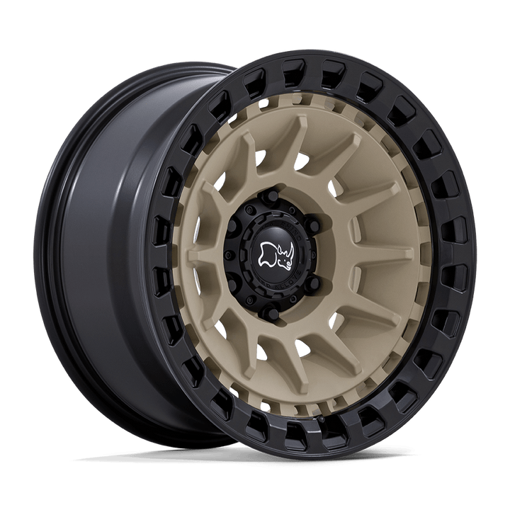 Black Rhino Hard Alloys | BARRAGE | Desert Sand On Matte Black | 17X8.5 | 6X139.7 | -10mm/4.36" | BR009TM17856810N