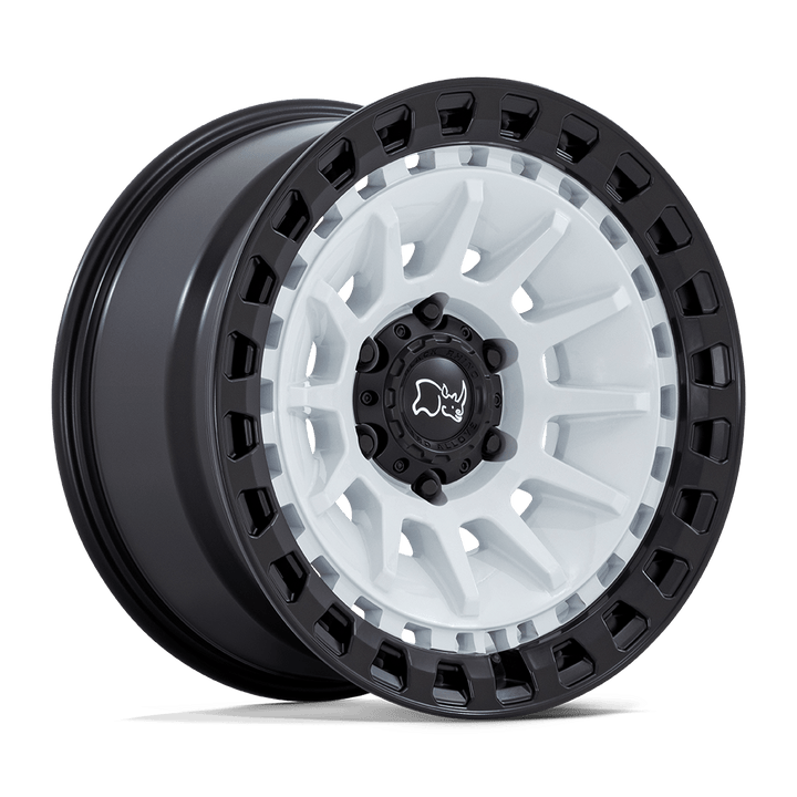 Black Rhino Hard Alloys | BARRAGE | Gloss White On Matte Black | 18X9 | 6X139.7 | 0mm/5" | BR009WM18906800