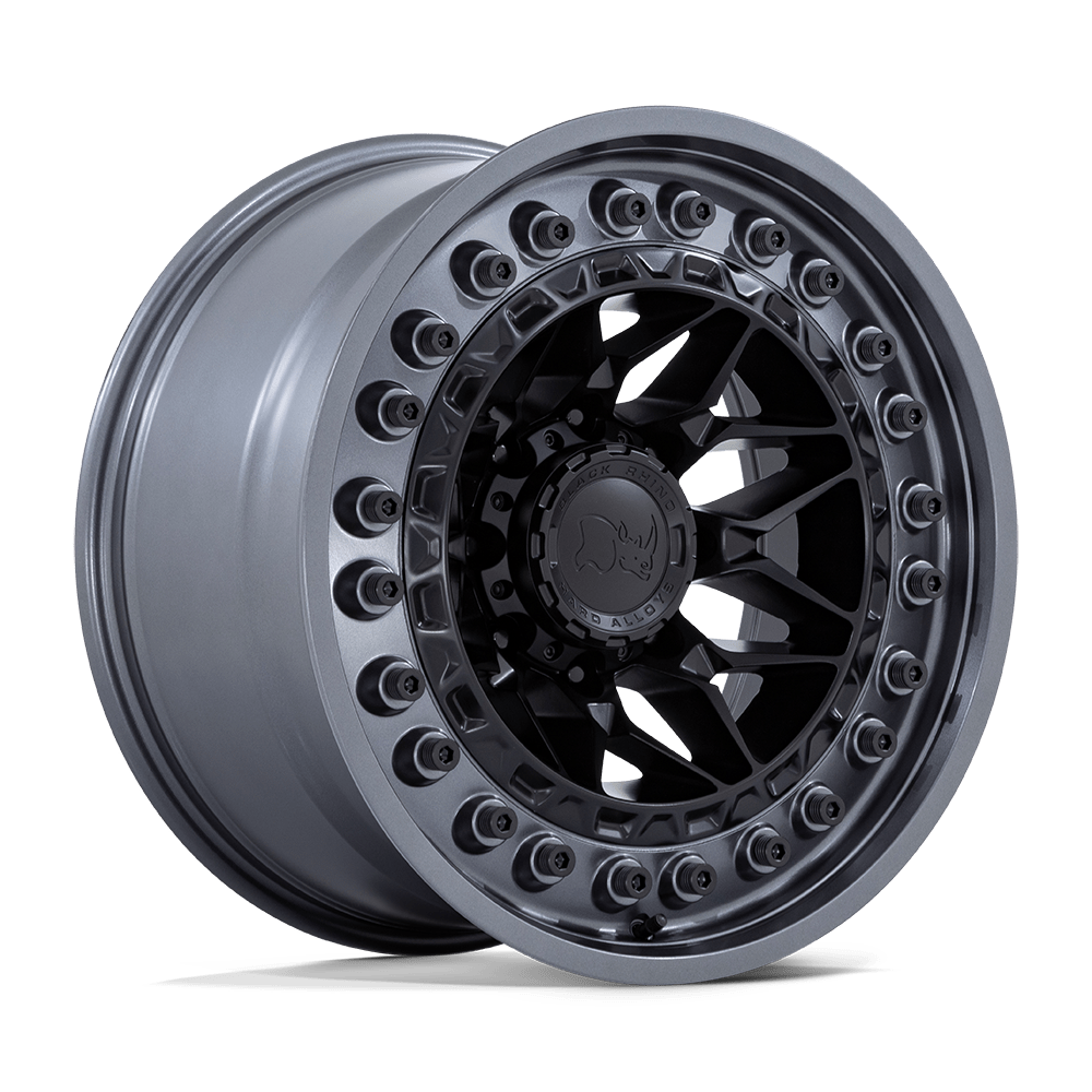 Black Rhino Hard Alloys | ALPHA | Matte Black With Gunmetal Lip | 18X9 | 6X139.7 | 20mm/5.79" | BR008MA18906820