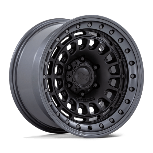 Black Rhino Hard Alloys | BR014 SAHARA | Matte Black W/ Gunmetal Lip | 17X9 | 6X139.7 | 0mm/5" | BR014MA17906800