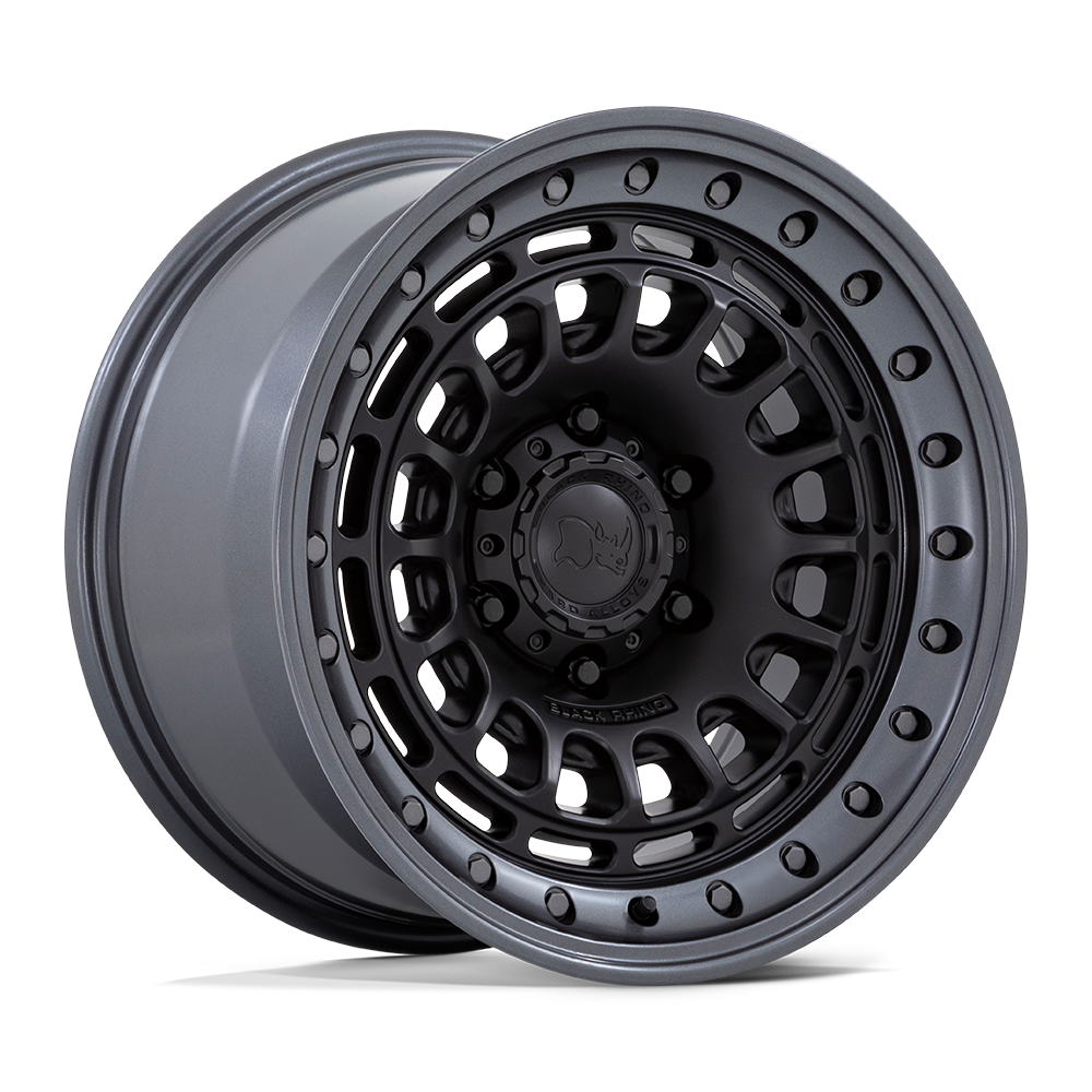 Black Rhino Hard Alloys | BR014 SAHARA | Matte Black W/ Gunmetal Lip | 17X9 | 6X139.7 | 0mm/5" | BR014MA17906800