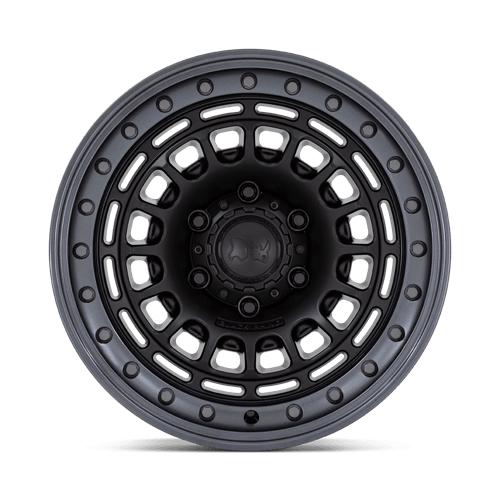 Black Rhino Hard Alloys | BR014 SAHARA | Matte Black W/ Gunmetal Lip | 17X9 | 6X139.7 | -12mm/4.53" | BR014MA17906812N