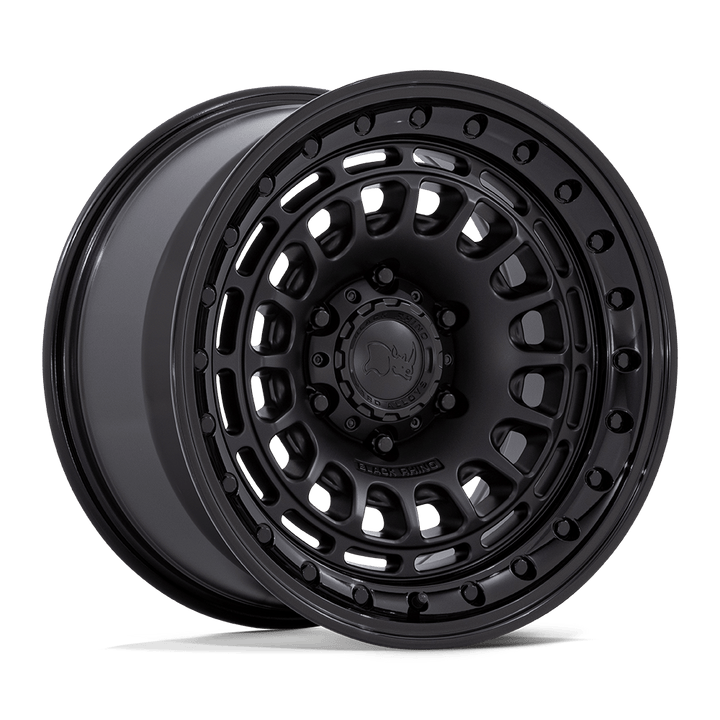 Black Rhino Hard Alloys | BR014 SAHARA | Matte Black W/ Gloss Black Lip | 17X9 | 6X135 | 0mm/5" | BR014MB17906300