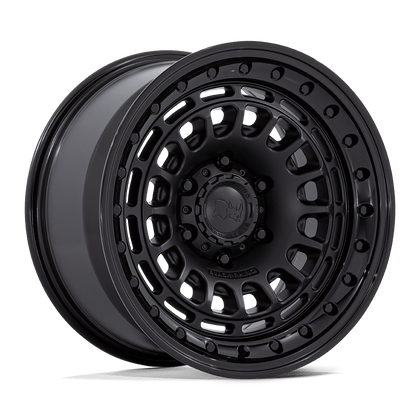 Black Rhino Hard Alloys | BR014 SAHARA | Matte Black W/ Gloss Black Lip | 17X9 | 6X139.7 | -12mm/4.53" | BR014MB17906812N