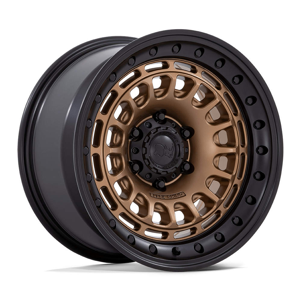 Black Rhino Hard Alloys | BR014 SAHARA | Matte Bronze W/ Gloss Black Lip | 17X9 | 6X139.7 | -12mm/4.53" | BR014ZB17906812N