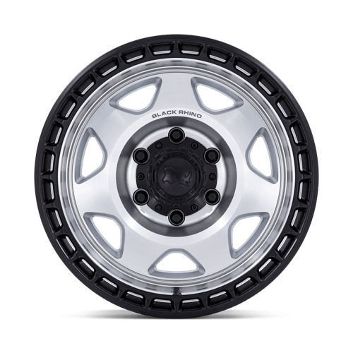 Black Rhino Hard Alloys | BR018 VOYAGER | Silver Machined Face W/ Matte Black Lip | 17X8.5 | 6X135 | 0mm/4.75" | BR018SD17856300
