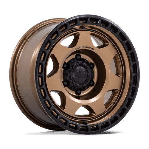 Black Rhino Hard Alloys | BR018 VOYAGER | Matte Bronze W/ Matte Black Lip | 17X8.5 | 6X139.7 | -10mm/4.36" | BR018ZB17856810N