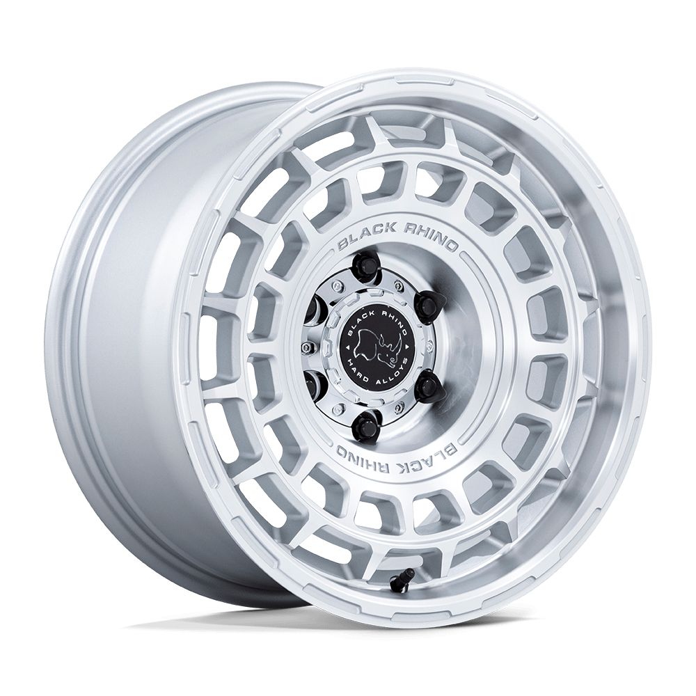 Black Rhino Hard Alloys | BR024 AWOL | Silver W/ Machined Face | 20X8.5 | 6X139.7 | 12mm/5.22" | BR024SD20856812