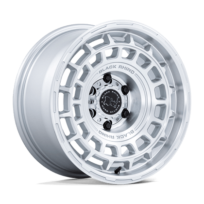 Black Rhino Hard Alloys | BR024 AWOL | Silver W/ Machined Face | 17X8.5 | 6X139.7 | -10mm/4.36" | BR024SD17856810N